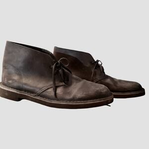 Clarks Bushacre 2 Chukka Oiled Raw Leather Mens Boots Ankle Shoes Lace Up 10.5